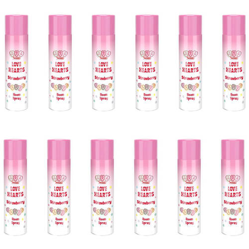 12PK Swizzels Room Spray Love Hearts Scented Freshener Air Fragrance 300ml