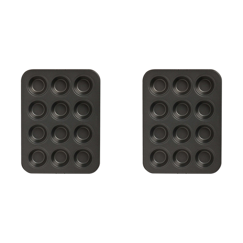 2PK Wiltshire Easybake 12 Cup Non-Stick Mini Muffin Tray Pan