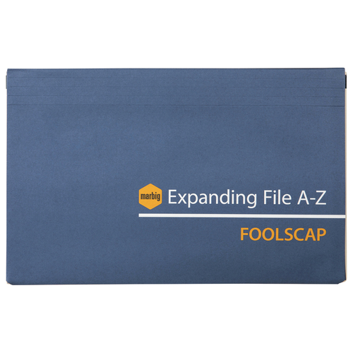 Marbig Manilla Expanding Foolscap A-Z File Organiser - Black