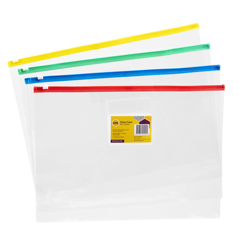 4PK Marbig 39.5cm Clear Case B4 File Organiser - Assorted