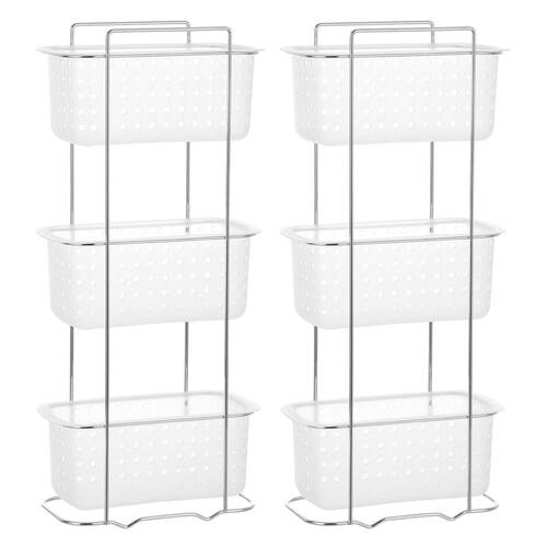 2PK Boxsweden 3 Tier Bathroom Rack - Frosted