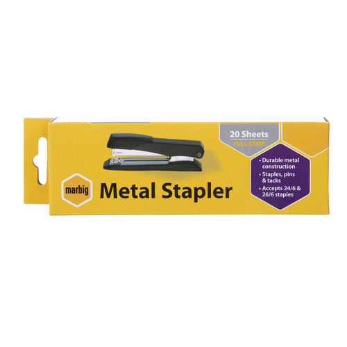 Marbig 20 Sheets Full Strip Metal Stapler