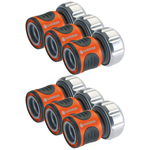 6PK Gardena Premium Garden Water Hose Connector Stop 18mm