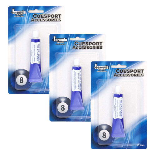 3PK Formula Sports Cue Tip Rubber Cement/Repair Glue 20g