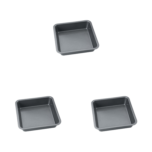 3PK Wiltshire Easybake Non-Stick Square Cake Pan Tin 20cm