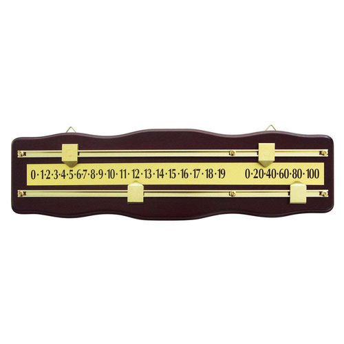 Formula Sports Snooker Billiard Scoreboard - Mahogany & Brass