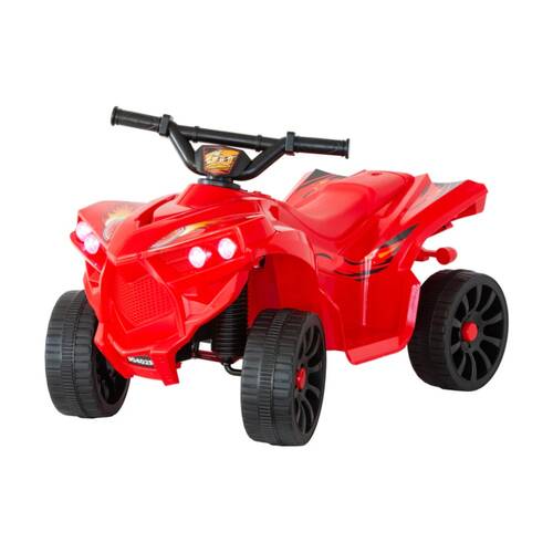 Lenoxx Rechargeable Kids Ride-On Quad Bike w/ Safe Braking System 70x45x42cm Red