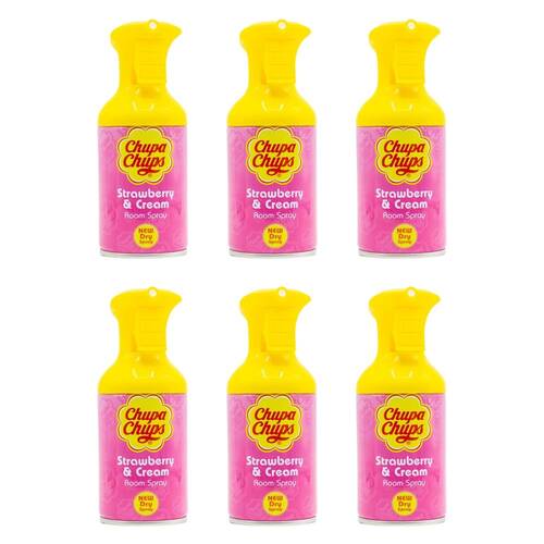 6PK Chupa Chups 250ml Room Spray Home Fragrance Strawberry & Cream