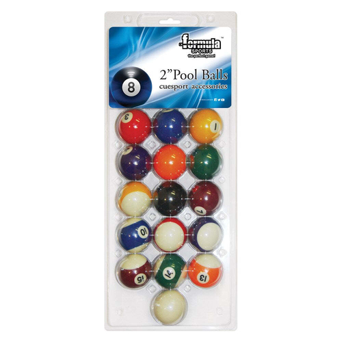16pc Formula Sports Standard Pool Billiard Balls 2" Blister Set