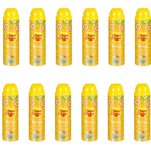 12PK Chupa Chups Room Spray Air Freshener 300ml Mango - Yellow