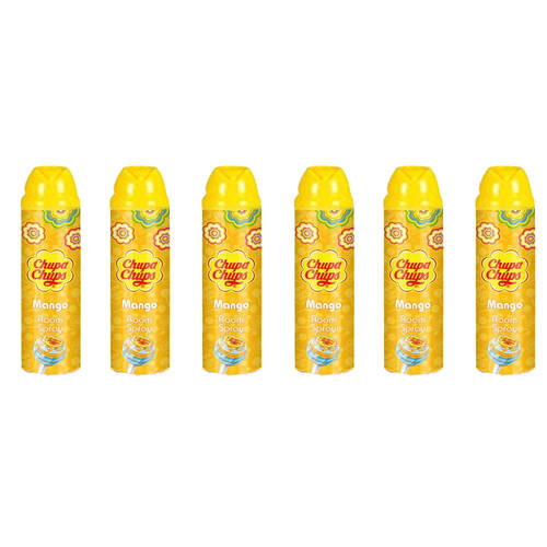6PK Chupa Chups Room Spray Air Freshener 300ml Mango - Yellow