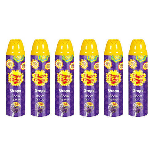 6PK Chupa Chups Scented Room Spray Vibrant Grape 300ml Home Fragrance