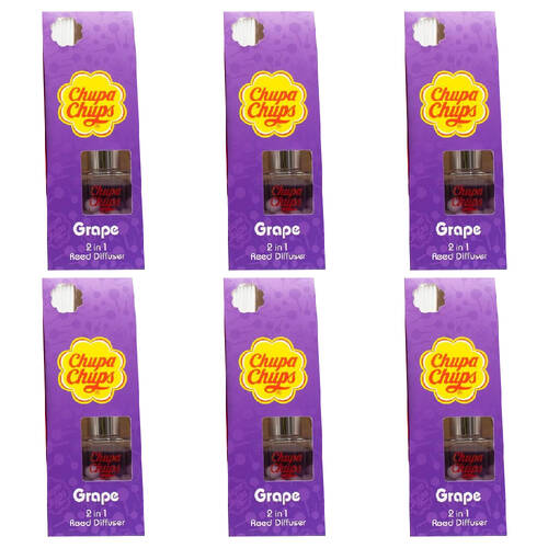 6PK Chupa Chups 30ml 2in1 Candy-Scented Reed Diffuser - Assorted 