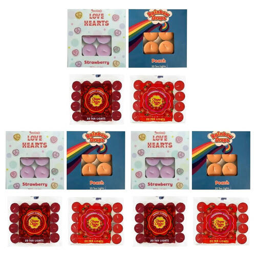 12x 20pc Swizzels Fragranced Tea Lights Candles Lolly Scented Assorted