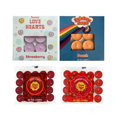 6x 20pc Swizzels Fragranced Tea Lights Candles Lolly Scented Assorted