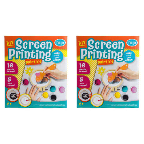 2PK Boyle Screen Printing Paint Project Kit Kids DIY Craft 6y+