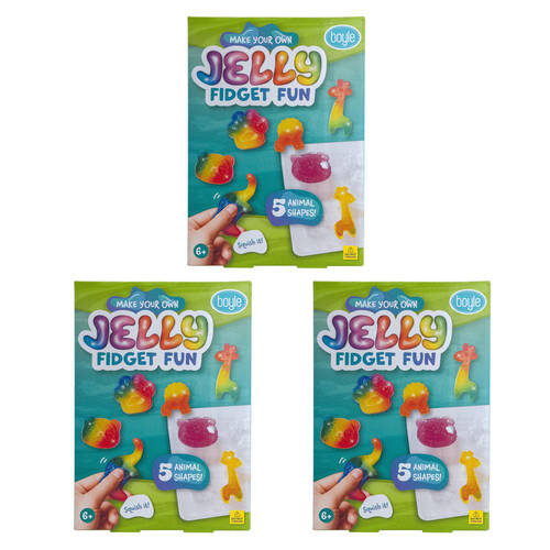 3PK Boyle Make Your Own Jelly Fidget Fun Project Kit Kids DIY Craft 6y+ Animal
