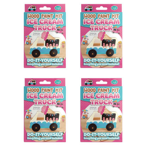 4PK Boyle Wood Paint Kit Kids DIY Craft Buildable Icecream Truck