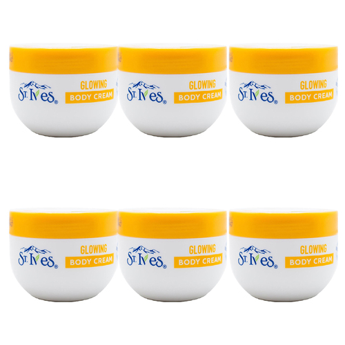 6PK St Ives 150ml Glowing Body Cream Skin Hydrating Cleanser - Apricot