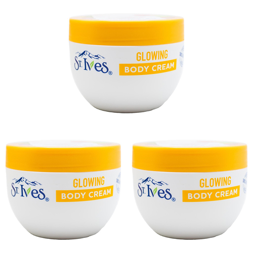 3PK St Ives 300ml Body Cream Glowing Apricot Moisturising Skin Care