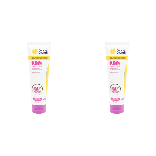 2PK Cancer Council 110ml Kids Sunscreen SPF50+ Body Lotion