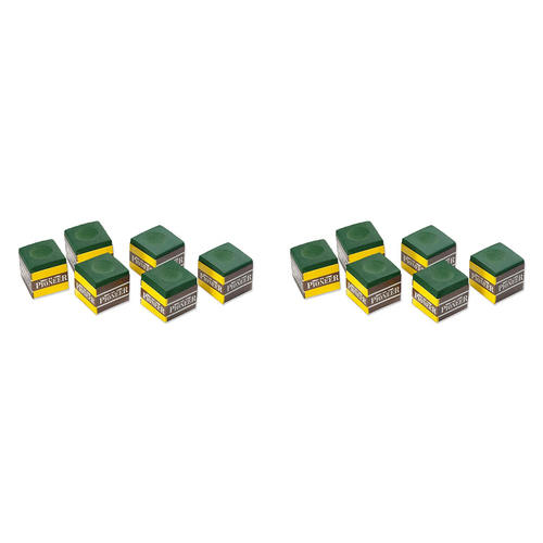 2x 6pc Formula Sports Pioneer Cue Chalk Square - Green