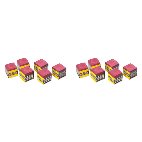 2x 6pc Formula Sports Pioneer Cue Chalk Square - Red