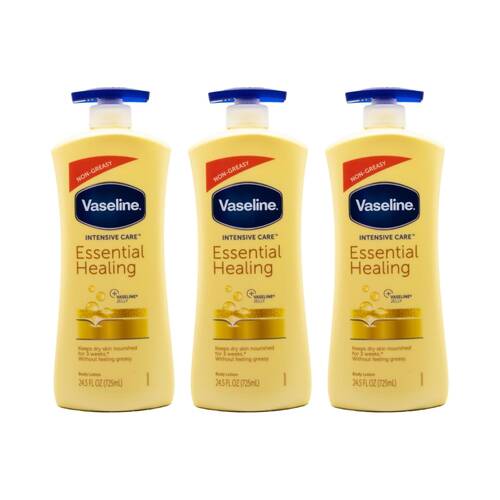 3PK Vaseline Intensive Care Essential Healing Body Lotion Non Greasy 725ml