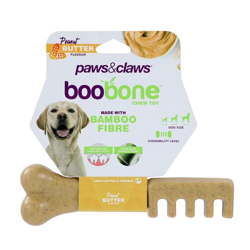 Paws & Claws Boobone Toothbrush Peanut Butter 18.5cm