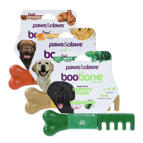 Paws & Claws Boobone Toothbrush Peanut Butter,  Chicken & Mint 