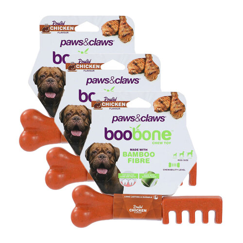 3PK Paws & Claws Boobone Toothbrush Roast Chicken 18.5cm
