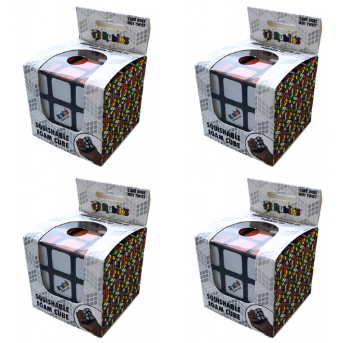 4PK Rubiks Squishable Foam Cube Kids Educational Toy 3" 5y+