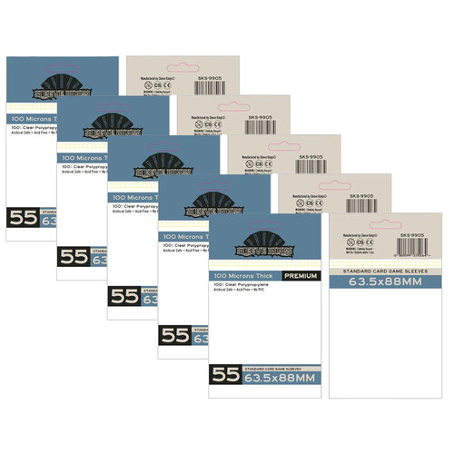 10PK 55pc Sleeve Kings 63.5x88mm Board Game Card Sleeves Standard