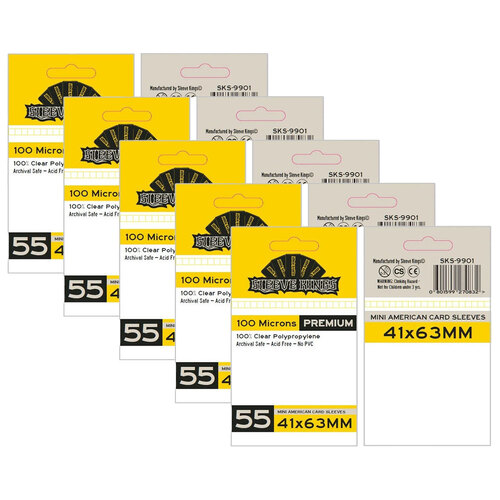 10PK 55pc Sleeve Kings 41x63mm Board Game Card Sleeves Mini American