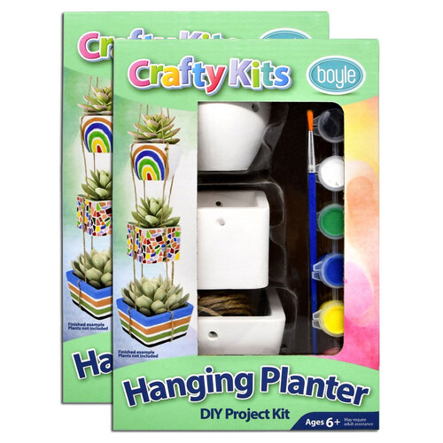 2x Crafty Kits Hanging Planter Paint Set DIY Arts/Craft Kids 6y+