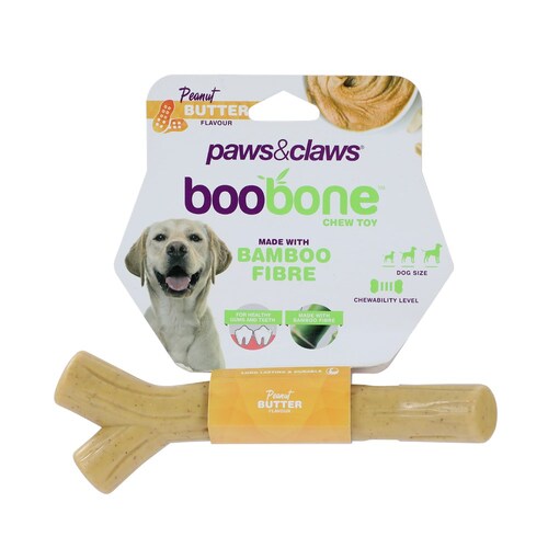 Paws & Claws BooBone Branch Chew Toy - Peanut Butter