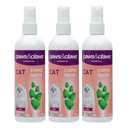 3PK Paws & Claws 175ml Essential Catnip Liquid Spray