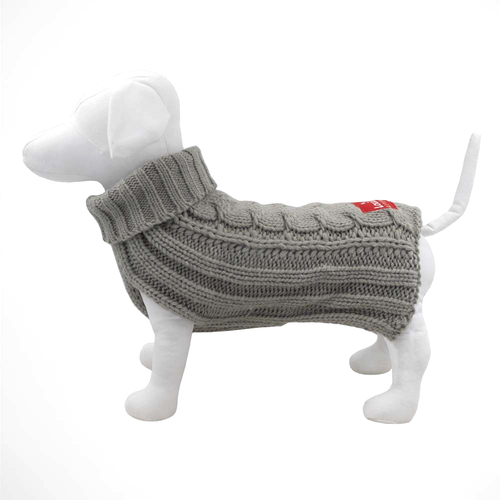 Louie Living Dog/Pet Cable Knit Sweater Small Grey