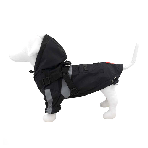 Louie Living Adjustable Pet/Dog Raincoat Large Black