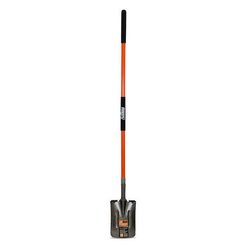 AgBoss Post Hole Shovel Square With Long Fibreglass Handle Orange