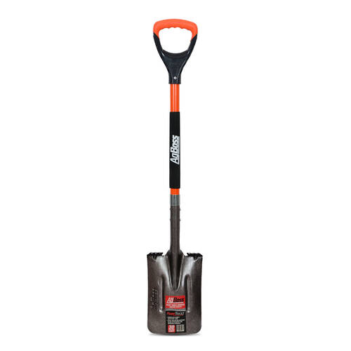 AgBoss Multi Purpose Post Hole Square Shovel With D Handle Orange and Black