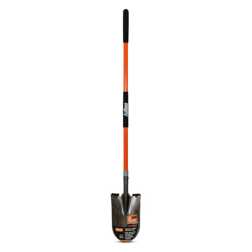 AgBoss Post Hole Shovel Round With Long Fibreglass Handle Orange and Black