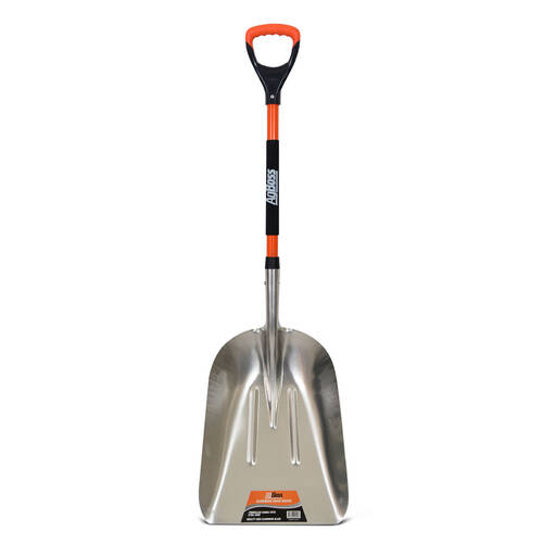 AgBoss Aluminium Grain Shovel With Fibreglass D Handle Orange and Black