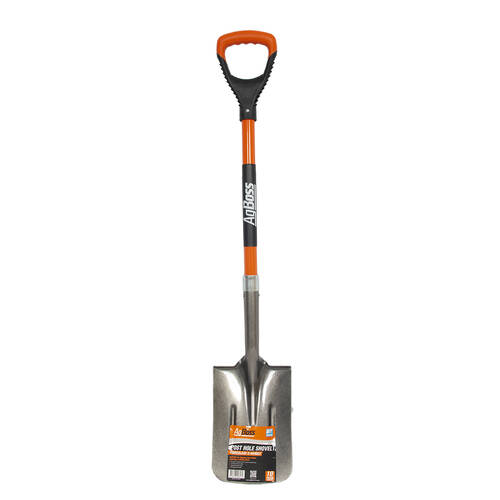 AgBoss Multi Purpose Post Hole Shovel With D Handle Orange and Black