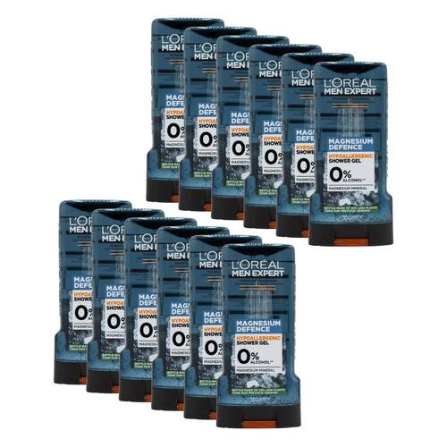 12PK Loreal 300ml Shower Gel Men Expert Hypoallergenic Magnesium Mineral