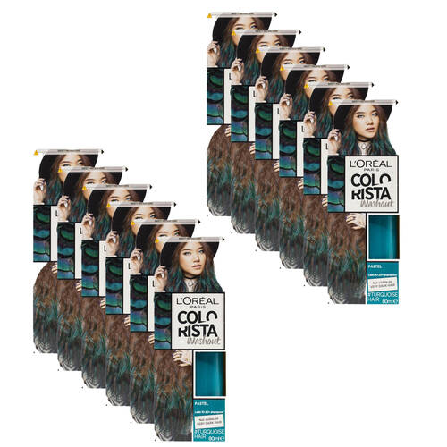 12PK Loreal Paris Colorista Washout Hair Colour 80ml - Turquoise