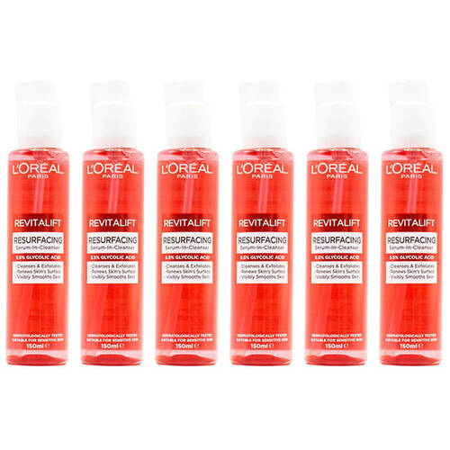 6PK Loreal Revitalift Resurfacing Serum Face Cleanser 150ml 