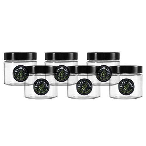 6PK Lemon & Lime Soho 360ml Glass Preserve Jar w/ Black Lid - Clear