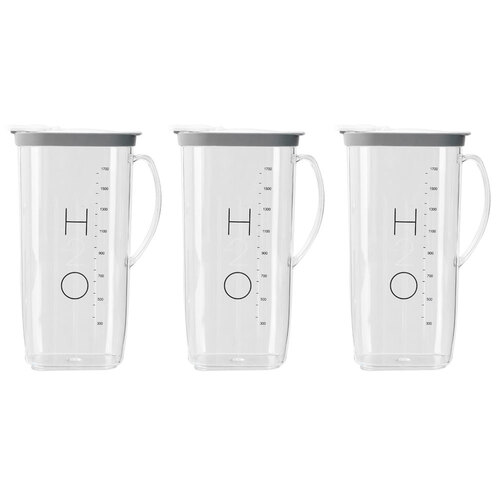 3PK Lemon & Lime Crystal H20 2L Pitcher