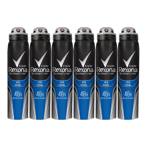 6x Rexona Anti-Perspirant 250ml Deodorant Ice Cool Men